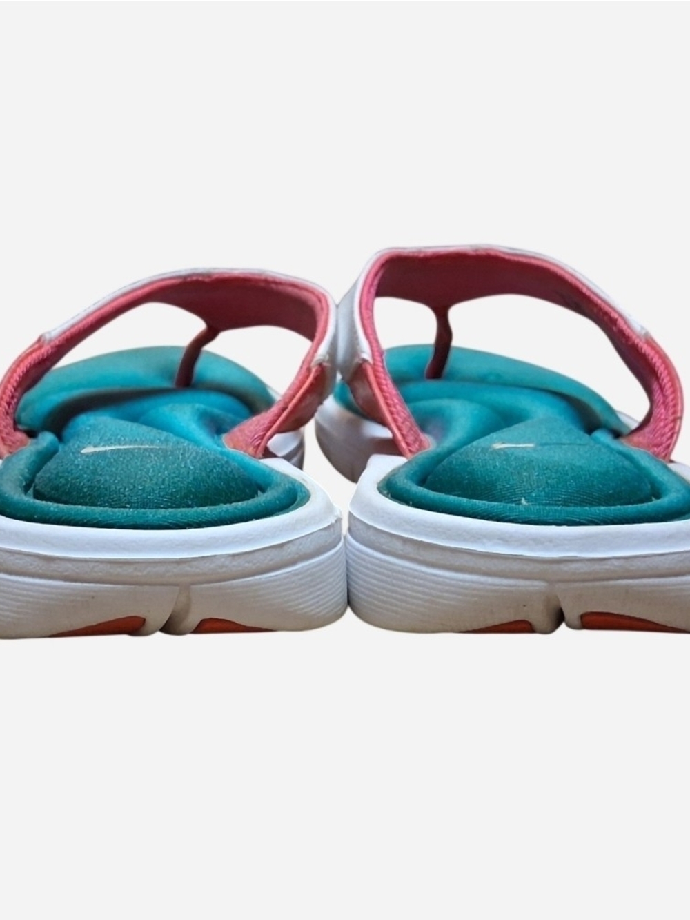 Nike Teal & Coral Flip Flop Comfort Bed Sandals - Picture 5 of 7